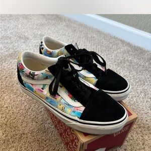 Vans Women's Black and Multicolor Graphic Sneakers